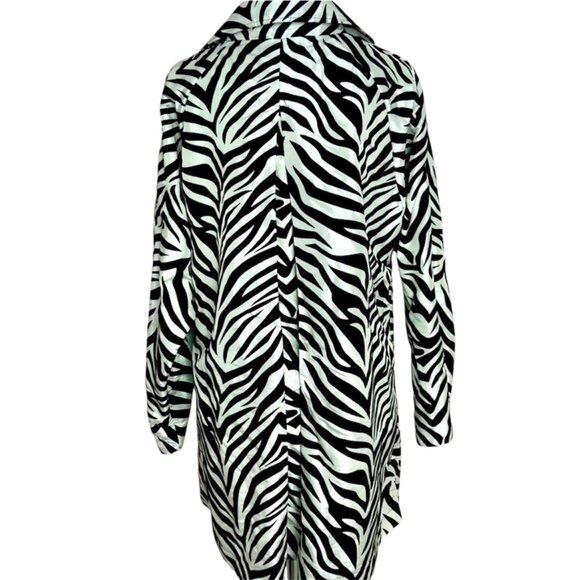 Ubu Flocked Zebra Print Button Down Coat Jacket Size L - Picture 4 of 11